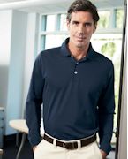 Logo (1352a) Ashworth Men's EZ-Tech Long-Sleeve Polo