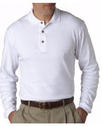 Embroidered (8501br) UltraClub Men's Egyptian Interlock Long-Sleeve Polo