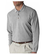 Logo (8532br) UltraClub Adult Long-Sleeve Classic Pique Polo