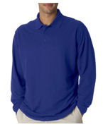 Monogrammed (8542br) UltraClub Adult Long-Sleeve Whisper Pique Polo