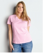 Embroidered Bella + Canvas Missy's Relaxed Jersey Short-Sleeve V-Neck T-Shirt