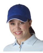 Personalized UltraClub Classic Cut Chino Cotton Twill Unconstructed Sandwich Cap